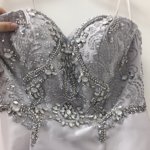 New silver prom dress - Picture 2 of 3